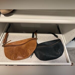 ABLE Berkeley Belt Bag Black OR Whiskey Brown Leather Cross Body Fanny Pack